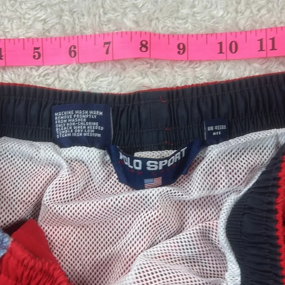 Polo‎ Sport red swordfish print swim trunks, XL